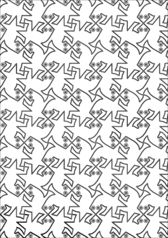 Lizard Tessellation Coloring Page